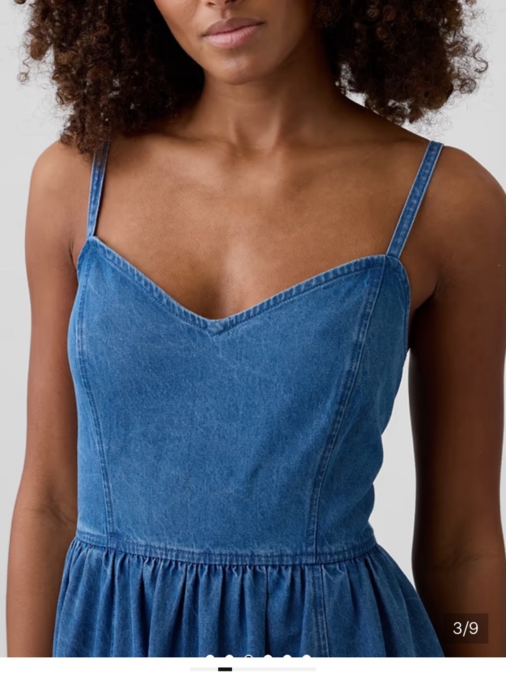 NWOT GAP Blue Denim Sweetheart Maxi Dress - Picture 4 of 4